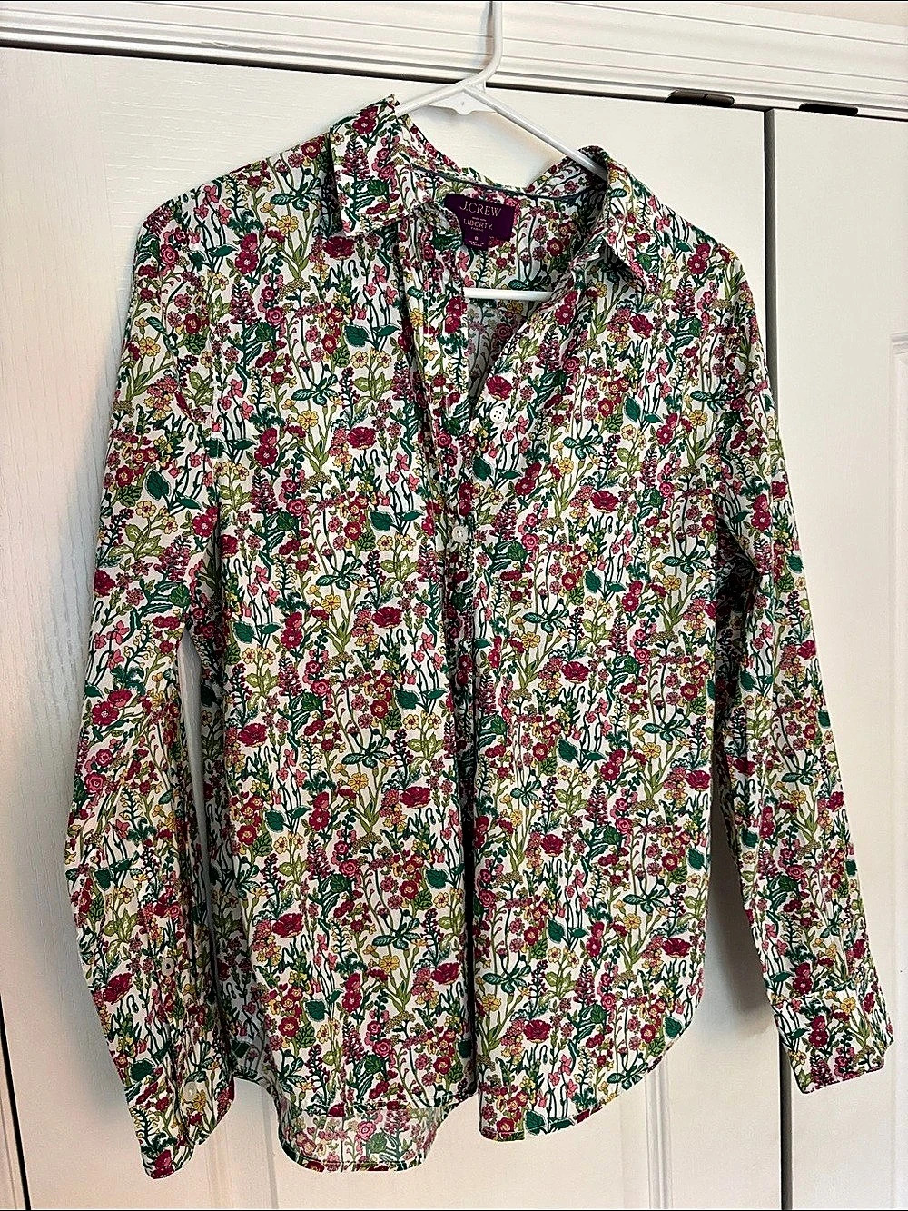 J.Crew Classic-fit shirt in Liberty fabric White & Pink Size 8